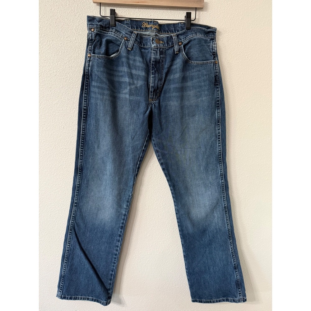 Wrangler Western Relaxed Fit Bootcut Cowboy Jeans Medium Wash Mens 34x34